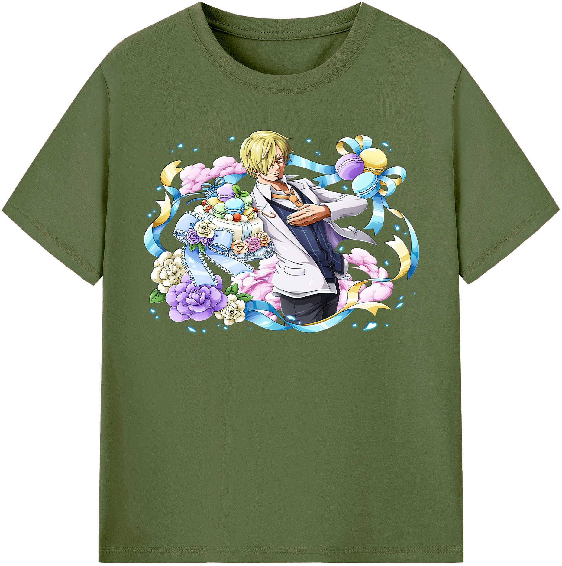 ワンピース サンジ ONE PIECE Sanji 綿100％半袖Tシャツ（フロントプリント）